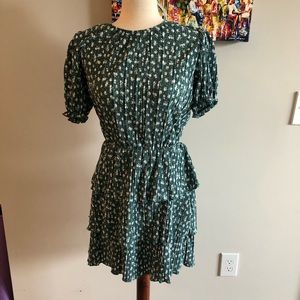 H&M pleated ruffle dress